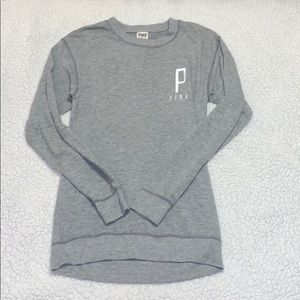 PINK gray long sleeved sweater shirt